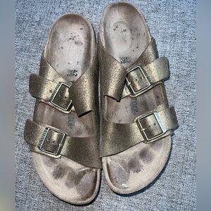 Women’s Gold Birkenstocks Size 42